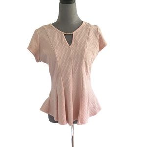 BCX pink flare waist top. Size M